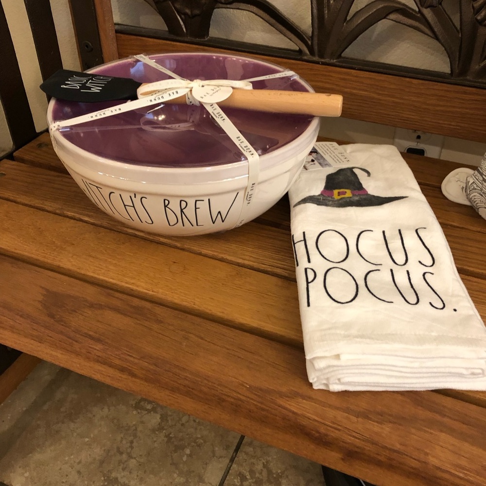 New Rae Dunn Witches Brew mixing bowl and Basic witch Spatula set